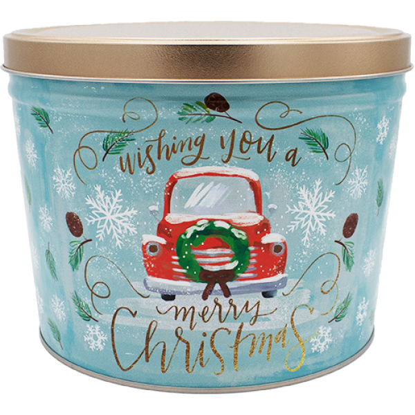 Vintage Christmas  2 Gallon Tin