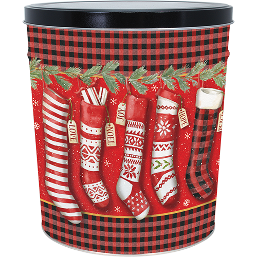 Christmas Stockings  3.5 Gallon Tin