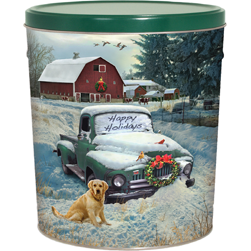 Countryside Christmas  6.5 Gallon Tin