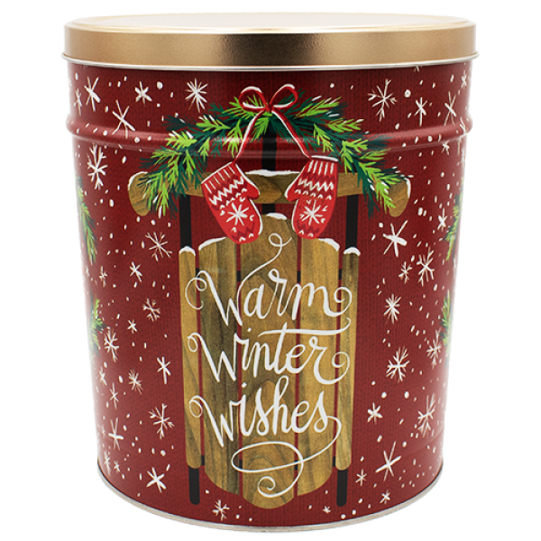Warm Winter Wishes 6.5 Gallon Tin